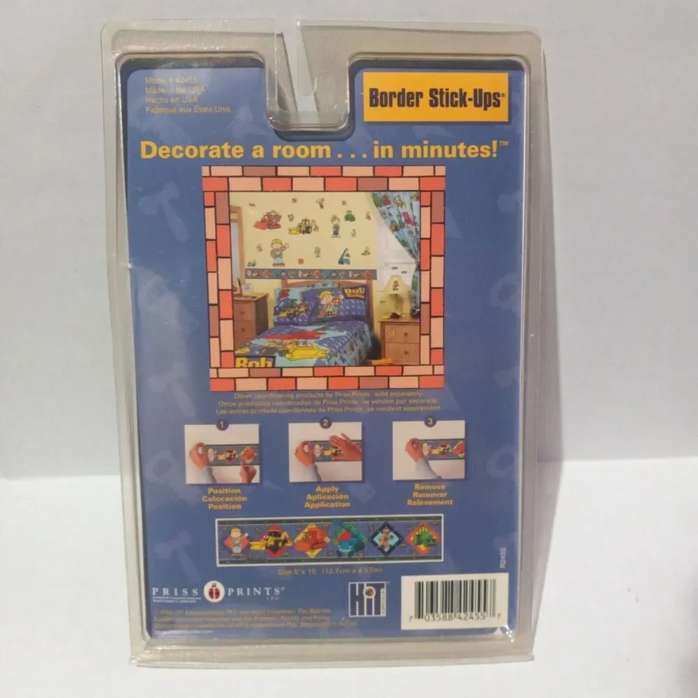 Bob The Builder Border Stick Ups-Lot Of 2-2002-15 Ft x 5 Inch Each-Nick Jr